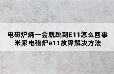 电磁炉烧一会就跳到E11怎么回事 米家电磁炉e11故障解决方法